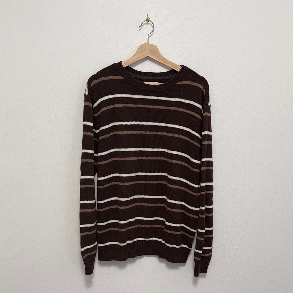 St. John’s Bay Brown Striped Crewneck Sweater